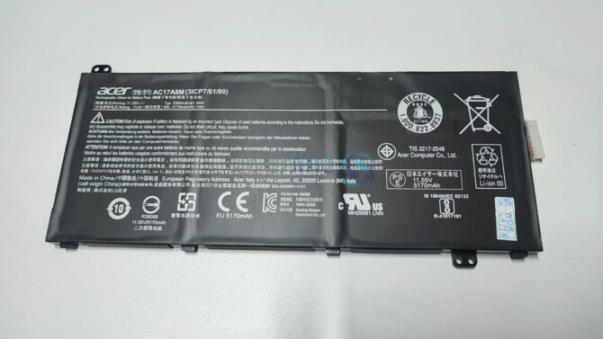 Acer Aspire Battery A515 3ICP7,Spin SP314,SF314, 11.55V 61.9Wh 5360mAh AC17A8M / KT.0030G.018 - Image 3