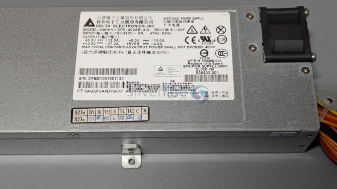 HP PROLIANT DL120 G6 / DL120 G7 / DL320 G6 400W SERVER POWER SUPPLY 509006-001 / 536403-001 / DPS-400AB-4A